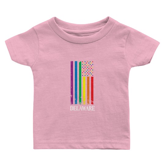 Delaware Pride Month Pride Flag LGBT Community LGB Baby T Shirts