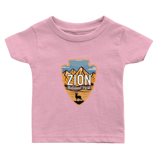 Zion US National Park Arrowhead Deer Mountains Baby T Shirts