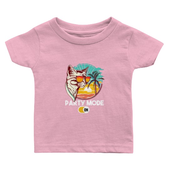 Retro Cat Vintage Sunset 80s 90s Sunglasses Baby T Shirts