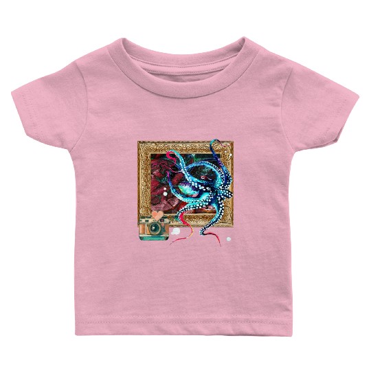 An Octopus, A Camera, And A Dark Map Baby T Shirts
