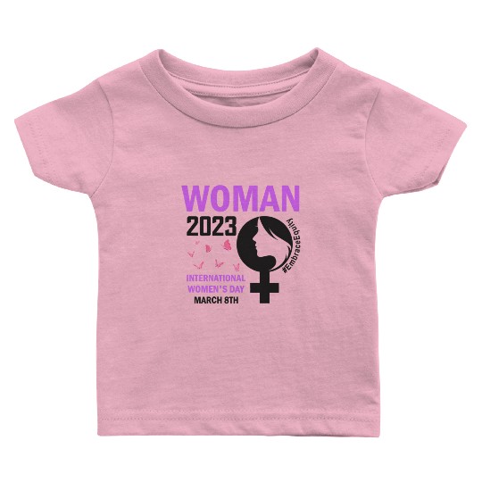 International Women's Day Embrace Equity 8 March Baby T Shirts