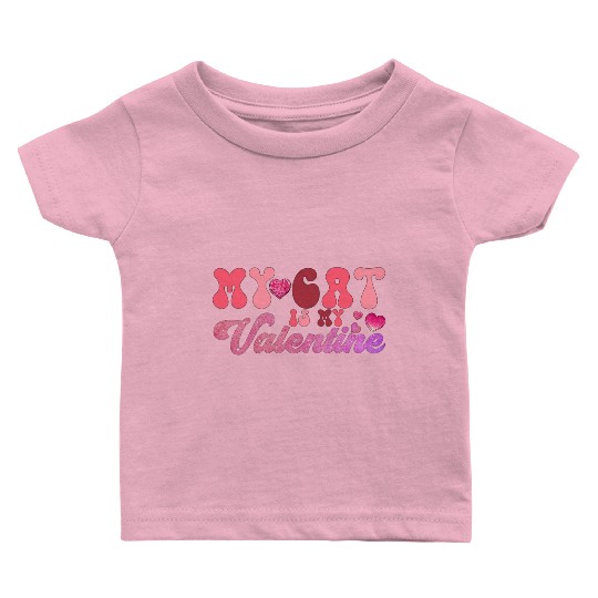 my cat is my valentine Sublimation Baby T Shirts