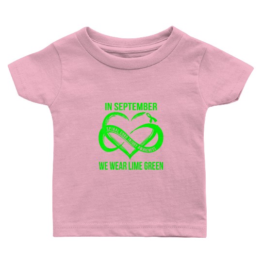 In September We Wear Lime Green Spinal Cord Injury Baby T Shirts