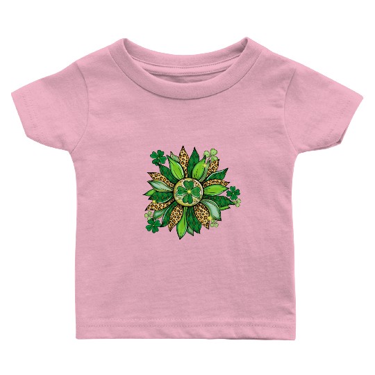 Sunflower Green With Leopard Baby T Shirts