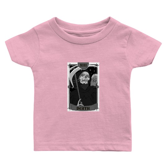 Anime Tarot Card Death Grim Reaper Occult Gothic W Baby T Shirts