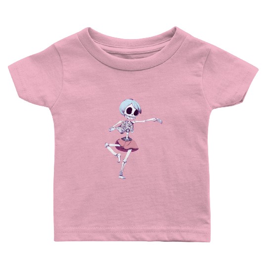 kawaii creepy skeleton girl original Baby T Shirts