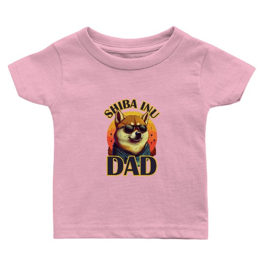 Shiba Inu Dad Retro Dog Lover Funny Cute Pet Baby T Shirts