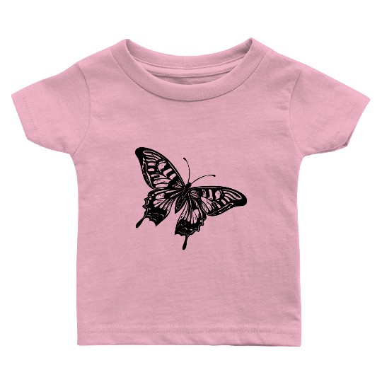 Elegant Vintage Tattoo Butterfly Baby T Shirts