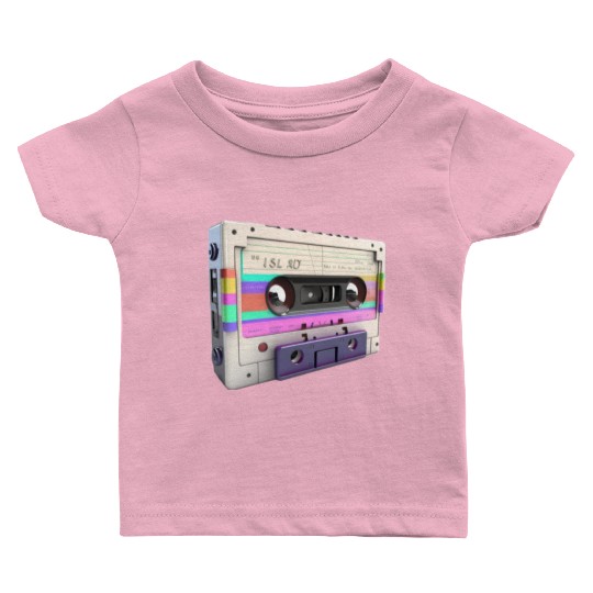 80s Music Cassette Tape : 3D, Neon, 80s songs Baby T Shirts