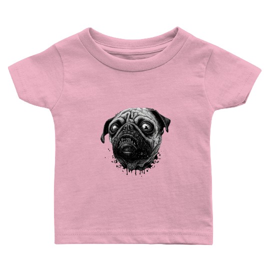 Zombie pug Baby T Shirts