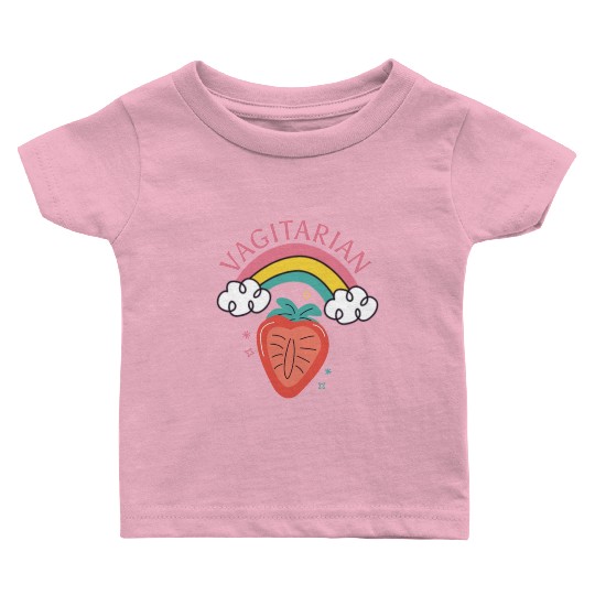 Vagitarian - Lesbians Humor Quote - Funny Vegan Baby T Shirts