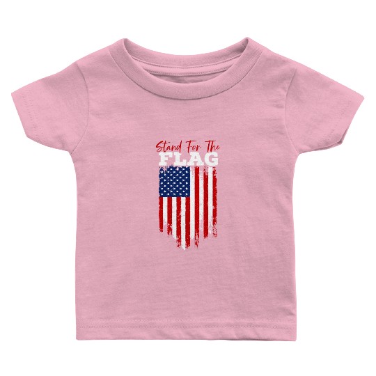 Stand For The Flag Veteran USA Flag Memorial Day Baby T Shirts