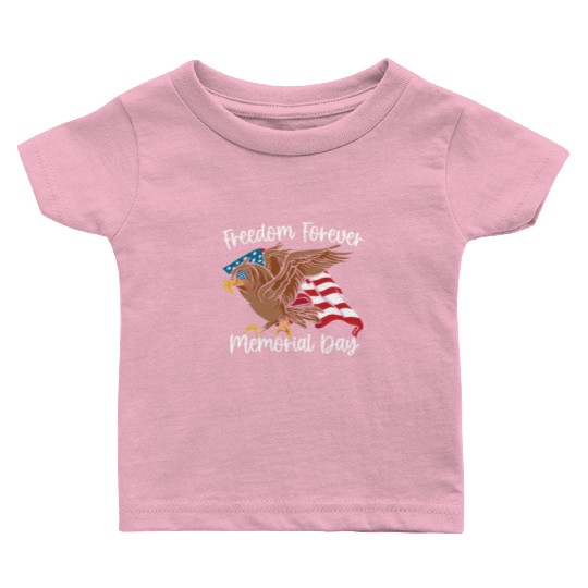 Patriotic Veteran USA Flag American Memorial Day Baby T Shirts