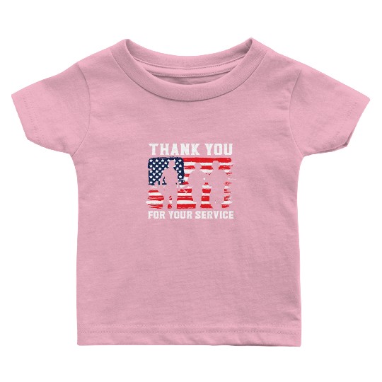 Patriotic Veteran USA Flag American Memorial Day Baby T Shirts