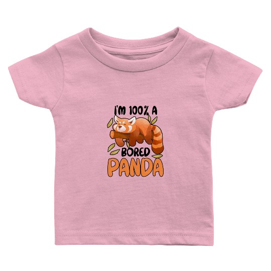 Red Panda Bored Cute Animal Lazy Animal Lover Baby T Shirts