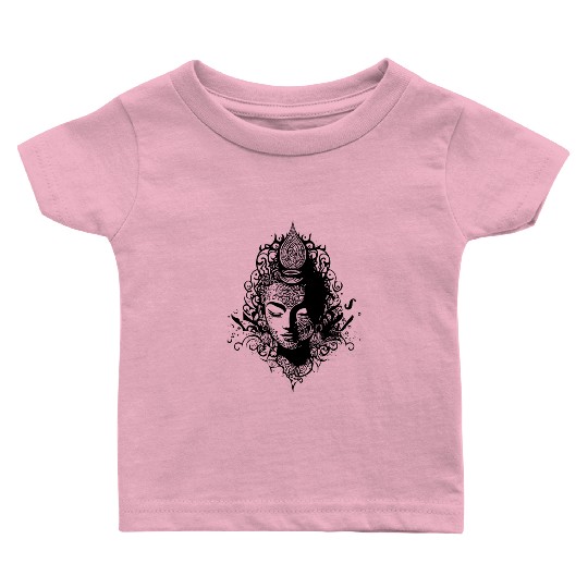 Meditating Buddha Portrait Spiritual Nature Baby T Shirts