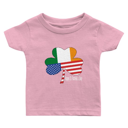 Vintage Irish American Flag Shamrock Irland Baby T Shirts