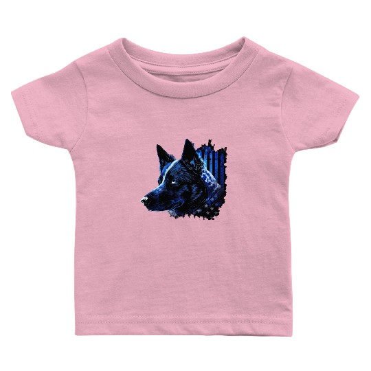 American Police Flag K9 Unit Patriotic Dog Lover Baby T Shirts