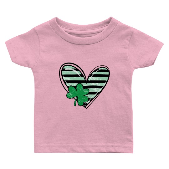 Heart St Patricks Day Shamrock Irish cute Shamrock Baby T Shirts