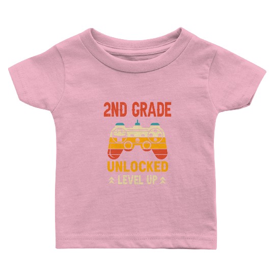 2nd Grade Unlocked Level Up Video Gamer Back Baby T Shirts