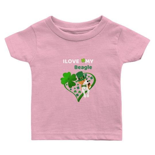 Irish Shamrock St Patrick's Day Beagle Cool Baby T Shirts
