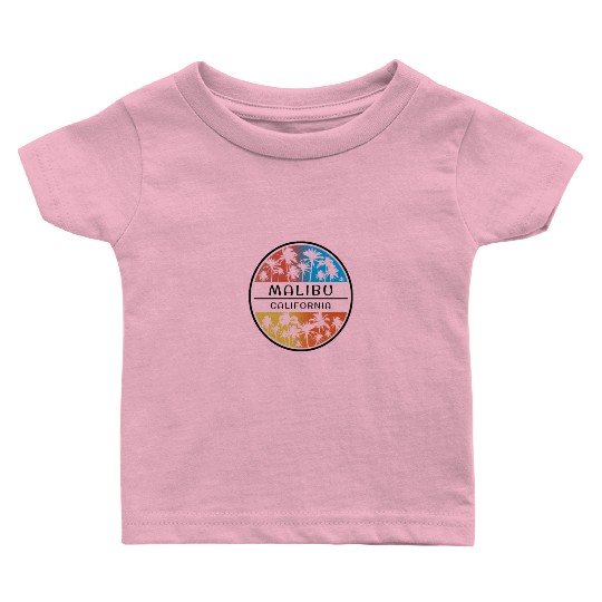 Malibu California Palm Tree Stylish Vacation Baby T Shirts