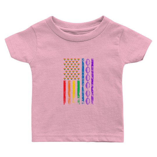 American Sports Rainbow Flag LGBT Pride Month Baby T Shirts