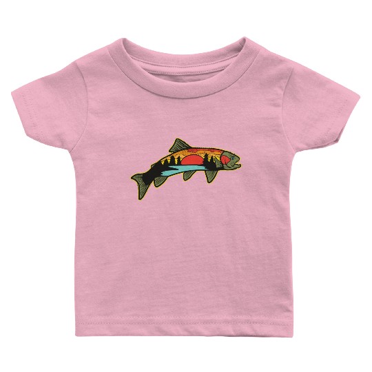 Trout Fishing Angler Nature Trout Bass Baby T Shirts
