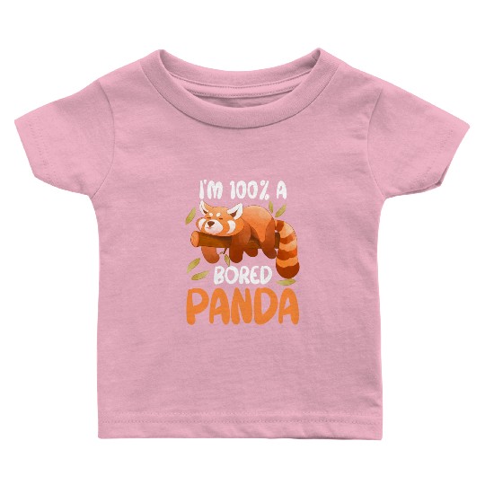 Red Panda Bored Cute Animal Lazy Animal Lover Baby T Shirts