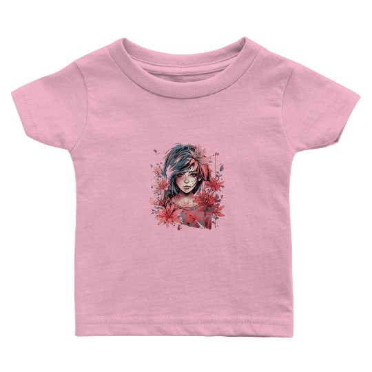 Japanese Spider Lily Soft Anime Aesthetic Flower Baby T Shirts