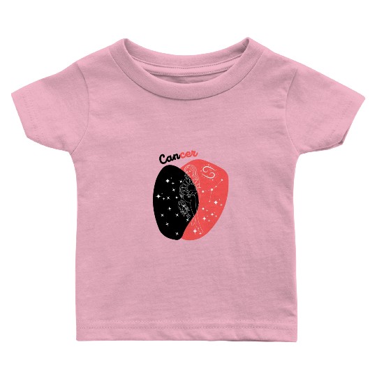 Lunar Goddess : A Minimalist Cancer Design Baby T Shirts