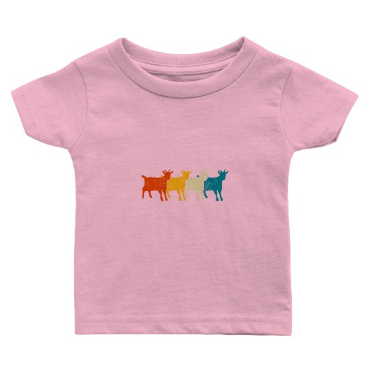 Goat Vintage Retro Farm Animal Goats Farmer Giftzo Baby T Shirts