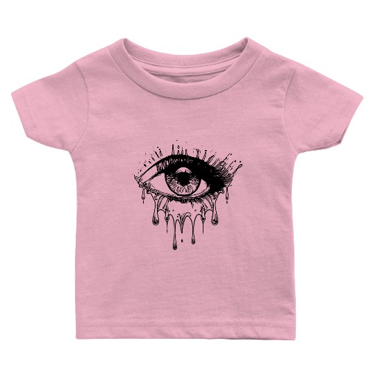 Crying Eye Realistic Tattoo Style Baby T Shirts