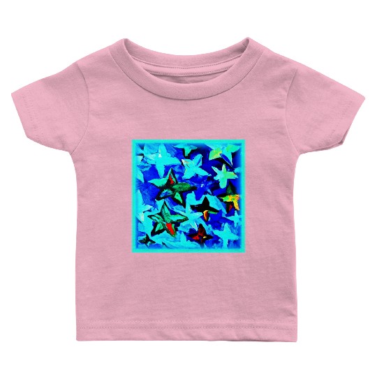 Blue Starry Night Sky Painting. Buy Now Baby T Shirts