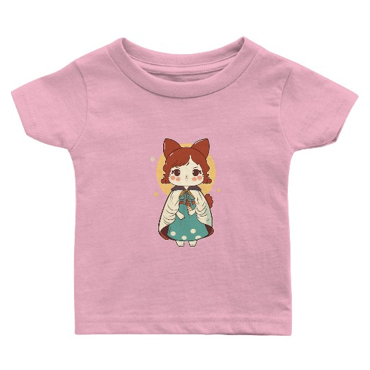 Cat Art Japanese Cat Girl Baby T Shirts