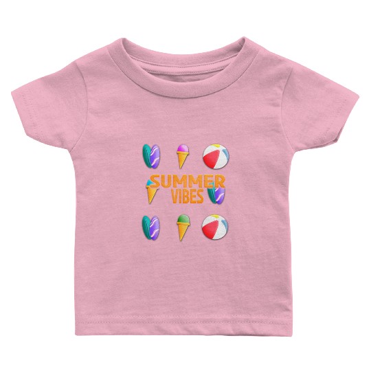 Beach Vibes - Summer Design (Pattern) Baby T Shirts