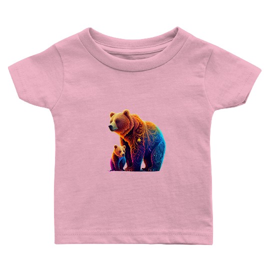 Mother Bear and Cub Sublimation Graphic Wild 3 Baby T Shirts