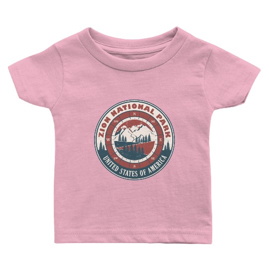 Zion National Park United States Vintage Hiking Baby T Shirts