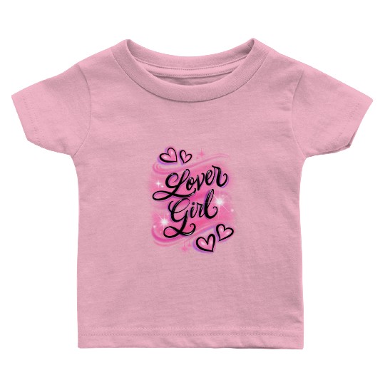 Lover Girl pink airbrush design Baby T Shirts