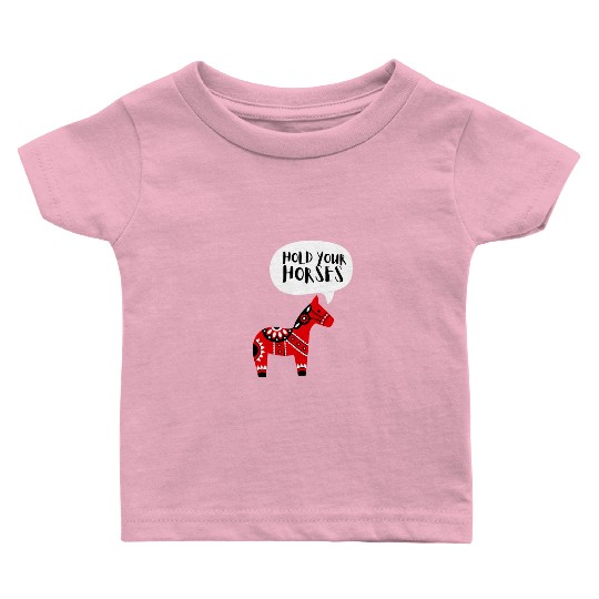 Sverige Sweden Swedish Dala Horse Dalecarlian Baby T Shirts