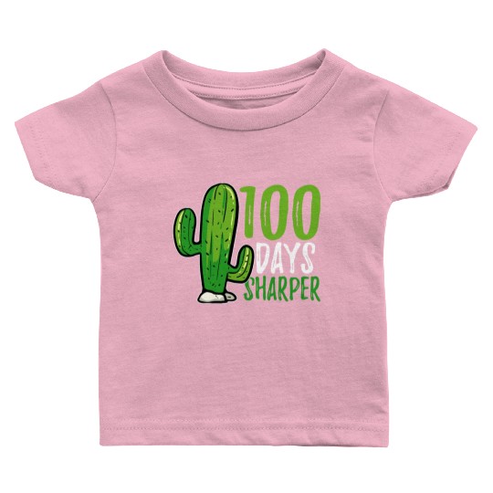 100 Days Of School Teacher Student Cactus Baby T Shirts