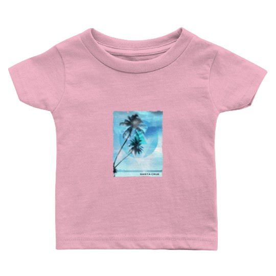 Artistic Santa Cruz California Palm Tree Vacation Baby T Shirts