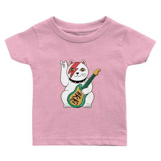 Lucky Cat Guitar Guitarist Baby T Shirts