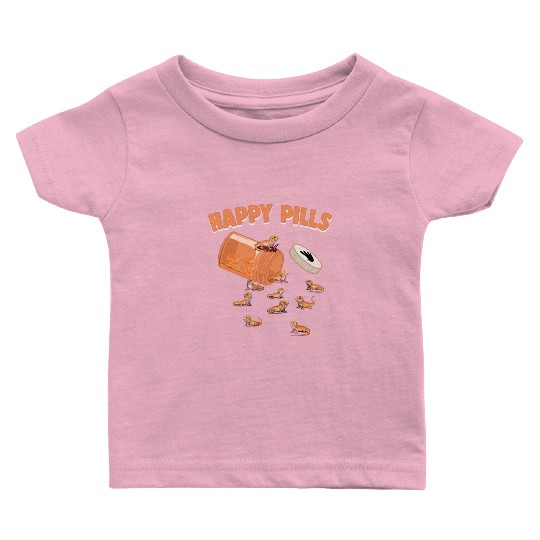 Happy Pills Bearded Dragon Funny Lizard Lovers Baby T Shirts