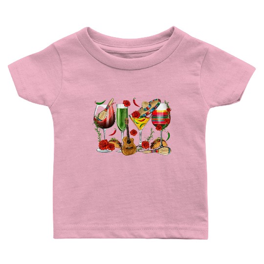 Mexico Wine Tequila Cinco De Mayo Mexican Fiesta Baby T Shirts
