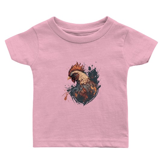 Abstract Graffiti Chicken Farm Animal Pet Chickens Baby T Shirts