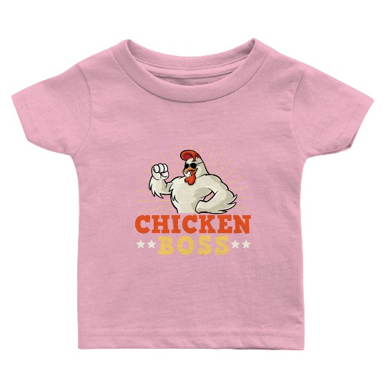 Funny Farmer Animal Pet Chicken Boss Chickens Baby T Shirts