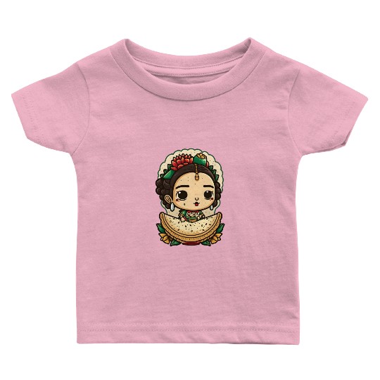 Frida Kahlo & Tacos Cinco De Mayo Mexican Fiesta Baby T Shirts