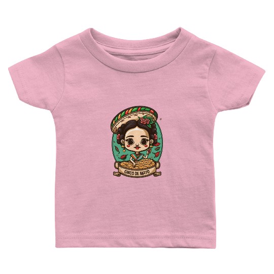 Frida Kahlo & Tacos Funny Cinco De Mayo Mexican Baby T Shirts