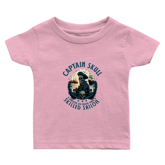 Pirate Captain Skull Sailor Fisherman Baby T Shirts